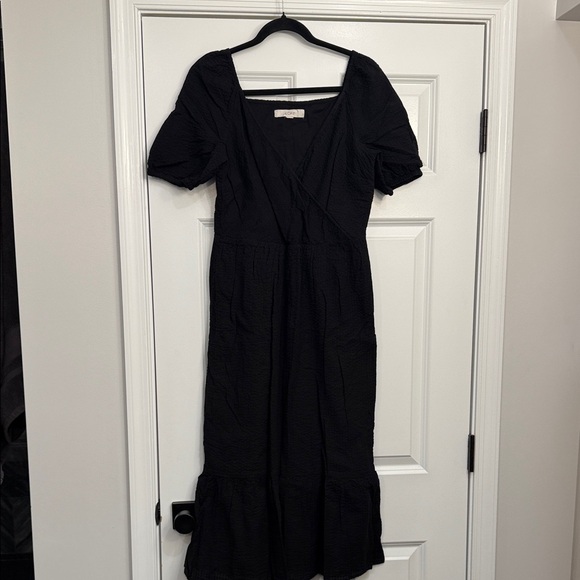 LOFT Dresses & Skirts - LOFT Black Midi Linen Dress